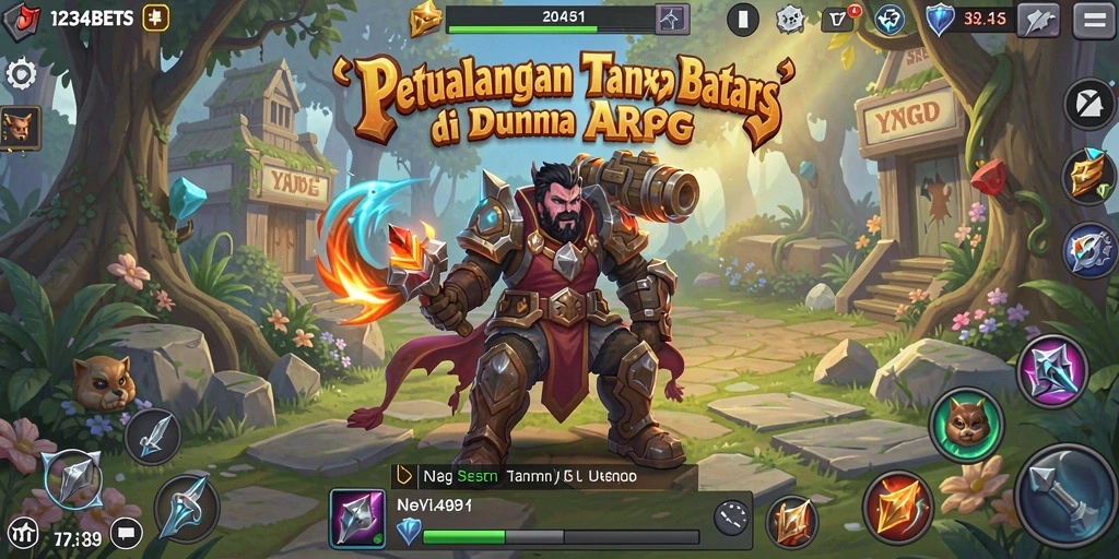 Tangkapan layar gameplay menampilkan pertempuran seru di dunia fantasi.
