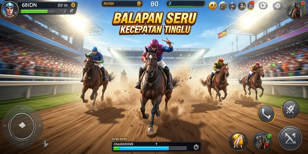 Tangkapan layar dari gameplay balap seru di 68IDN.