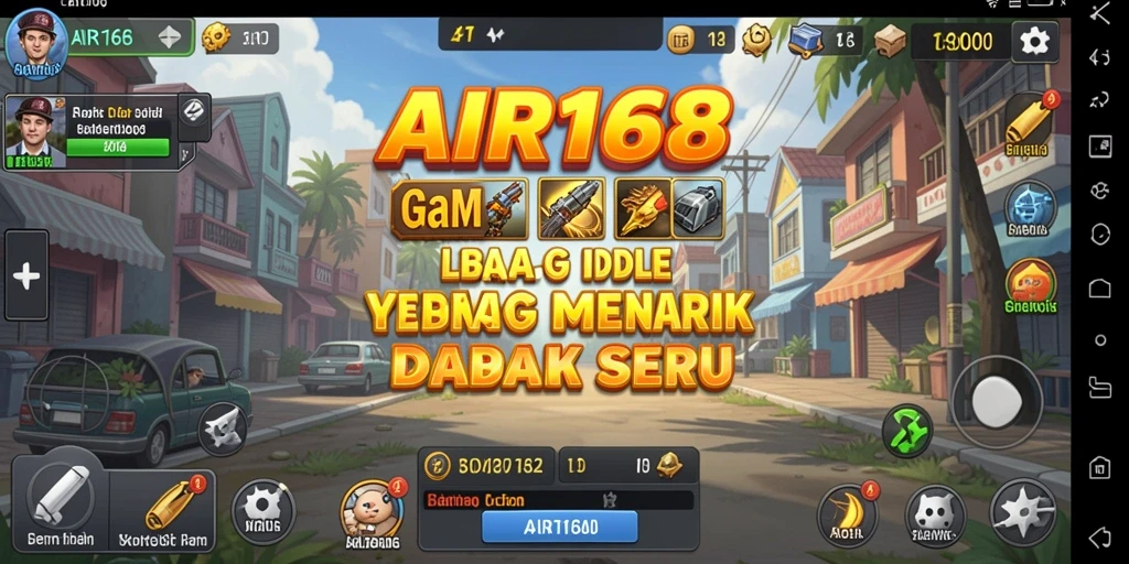 Screenshot utama AIR168 menampilkan gameplay Idle yang menarik dan sederhana.