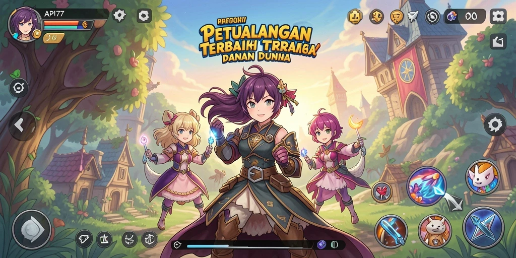 Gameplay API77 yang menampilkan karakter anime ikonik.