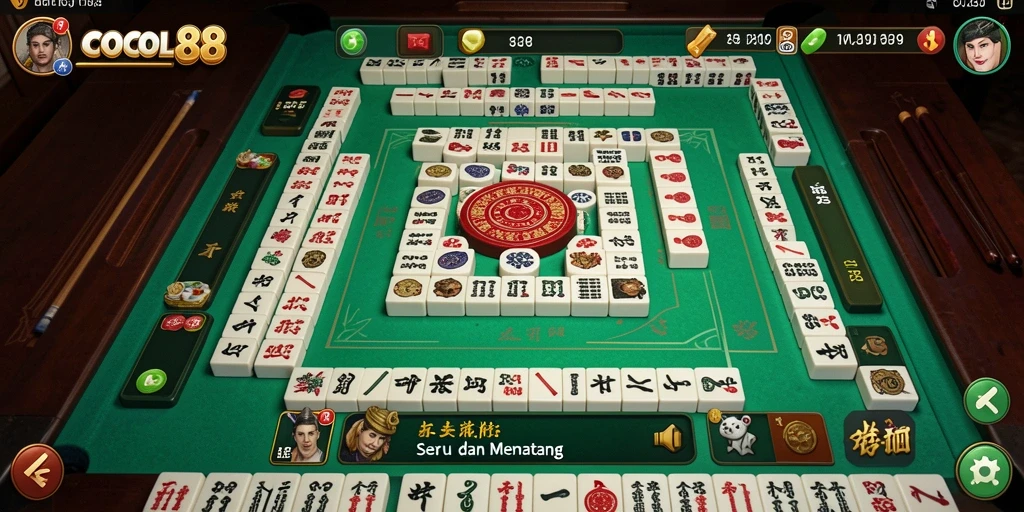 Tampilan gameplay seru dalam COCOL88 dengan ubin Mahjong berwarna-warni.