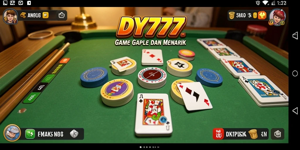 Screenshot gameplay DY777 menunjukkan keseruan permainan Gaple.