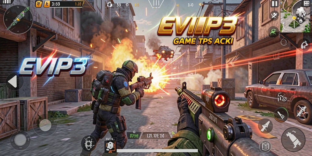 Tampilan gameplay EVIP3 yang memukau dalam aksi TPS.