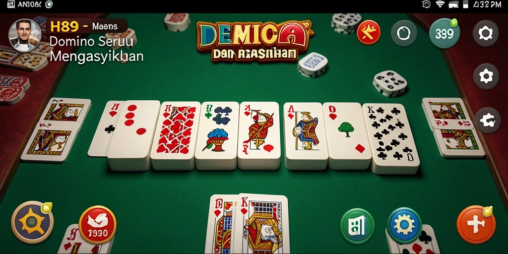 Tampilan gameplay H89 dengan aksi seru permainan Domino.
