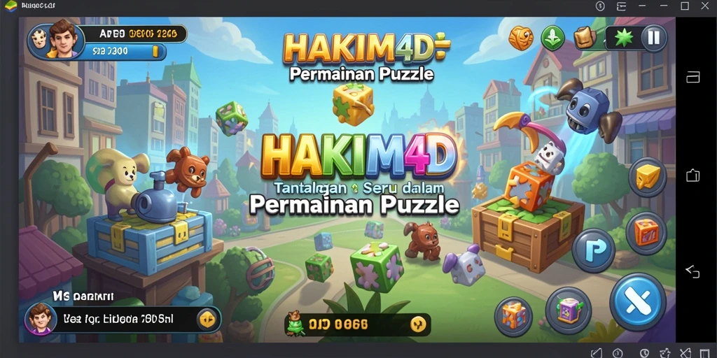 Tangkapan layar utama HAKIM4D memperlihatkan gameplay Puzzle yang menantang.