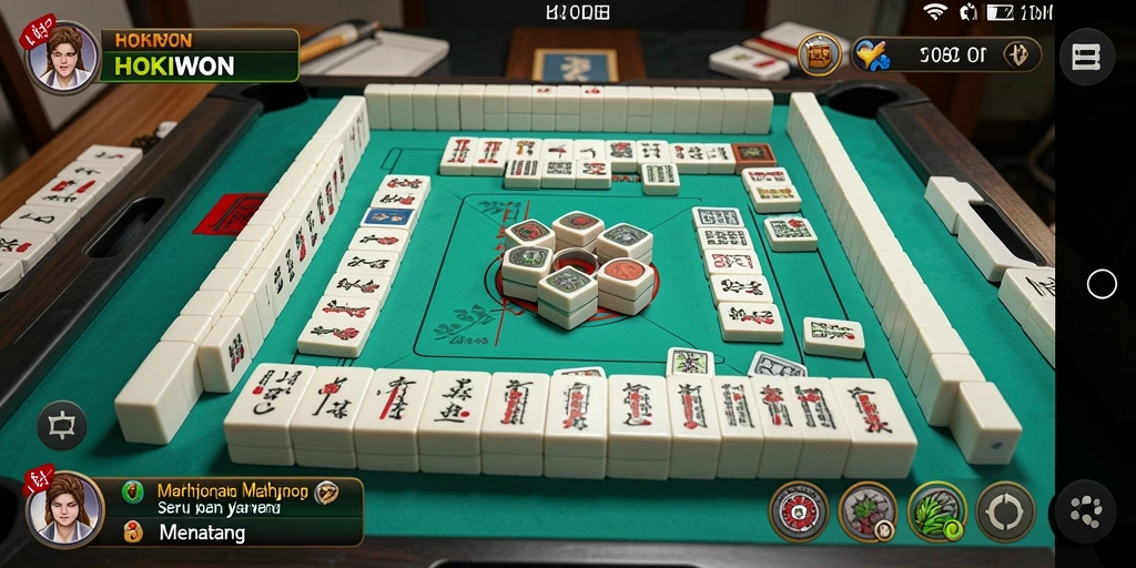 Screenshot HOKIWON menampilkan gameplay Mahjong yang seru dan menantang.