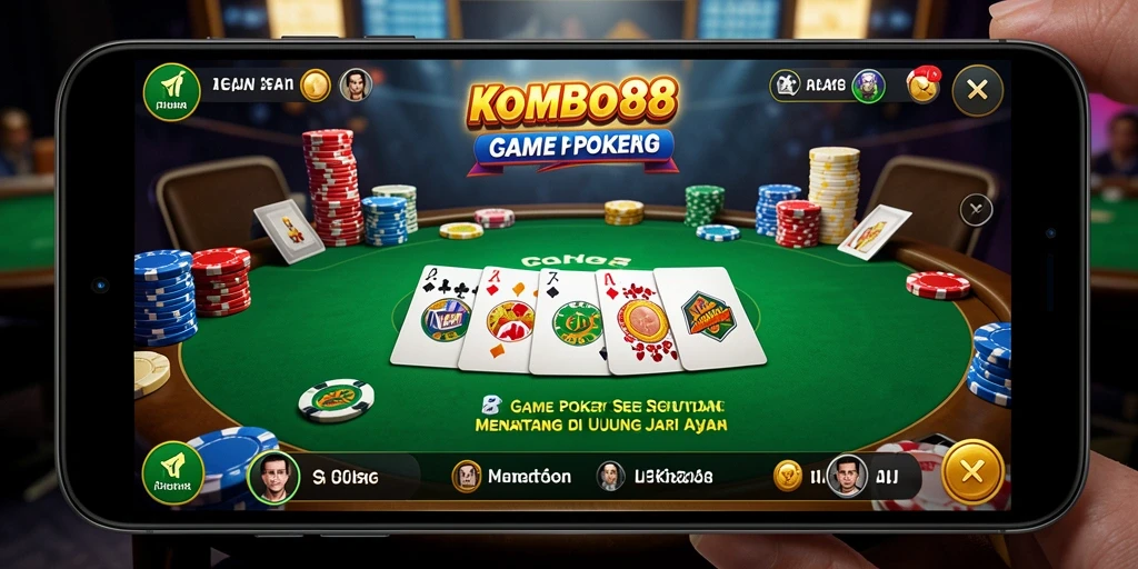 Screenshot permainan KOMBO88 yang menampilkan keseruan bermain Poker.