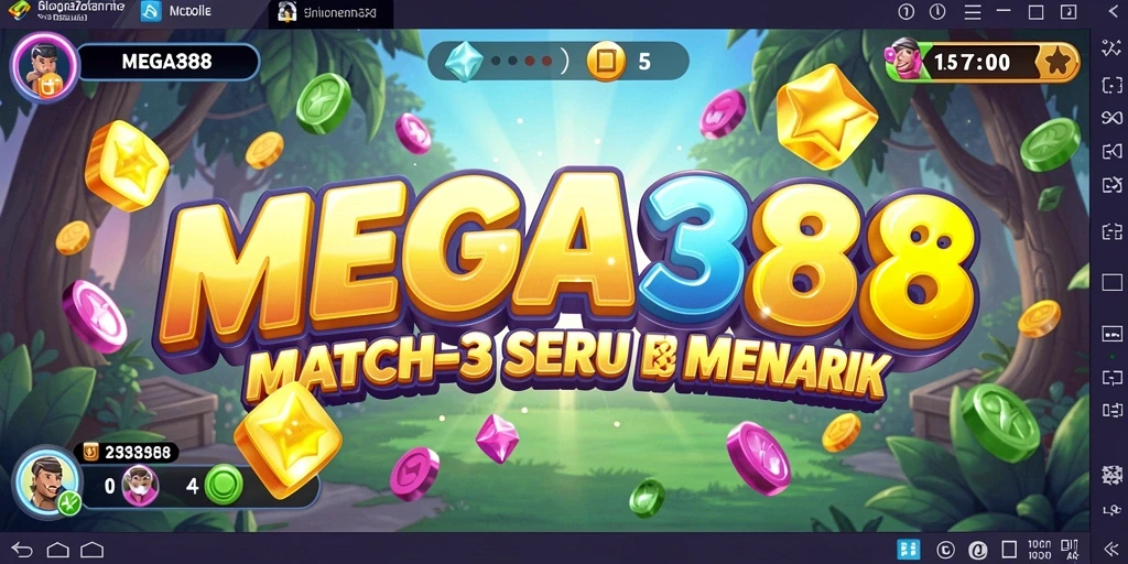 Tangkapan layar gameplay MEGA388 yang penuh warna dan seru.