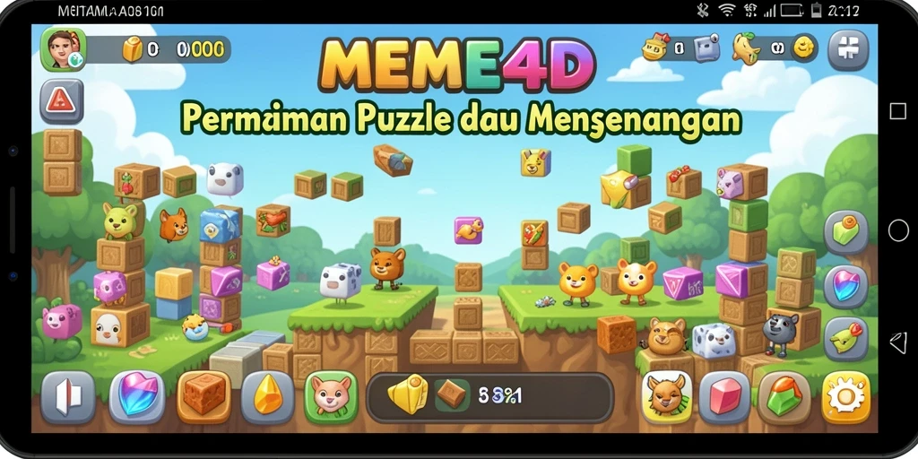 Tampilan gameplay puzzle yang menarik di MEME4D.