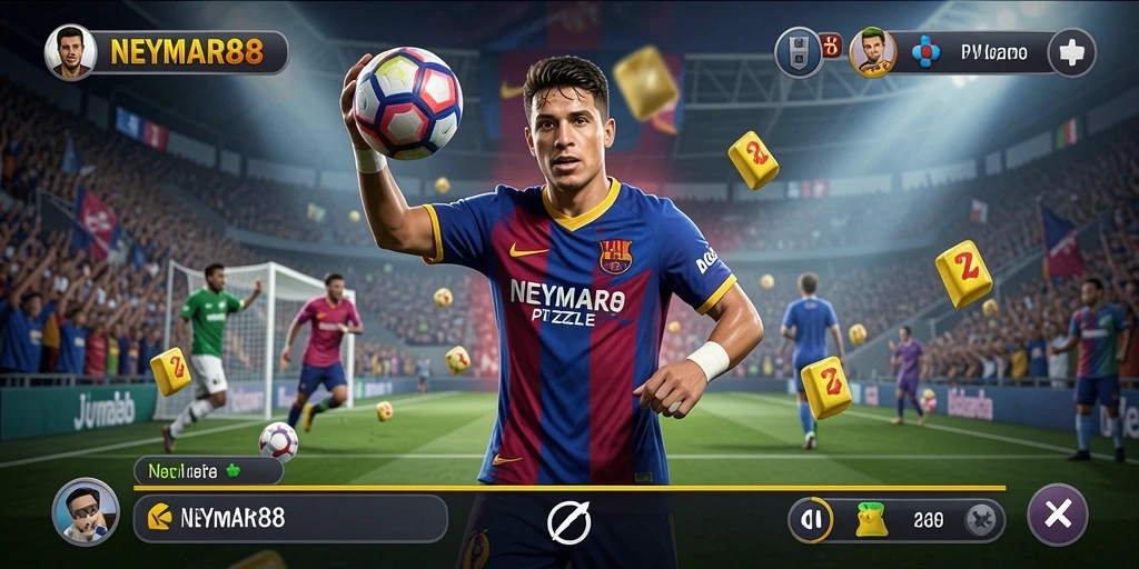 Tampilan menarik yang menunjukkan gameplay puzzle di NEYMAR88.