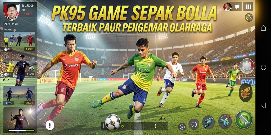 Gameplay seru dalam PK95 dengan grafis sepak bola yang memukau.