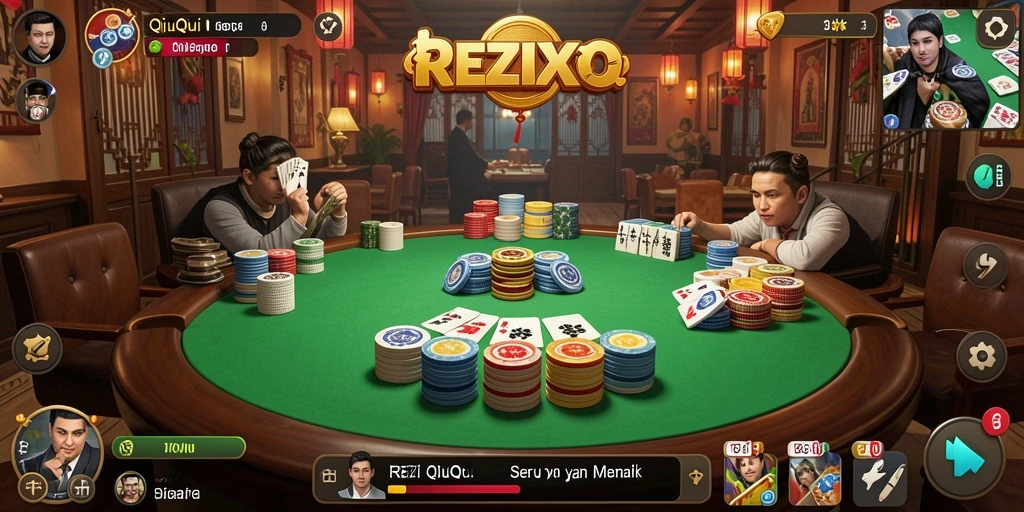 Tampilan gameplay seru REZIXO dalam permainan QiuQiu.