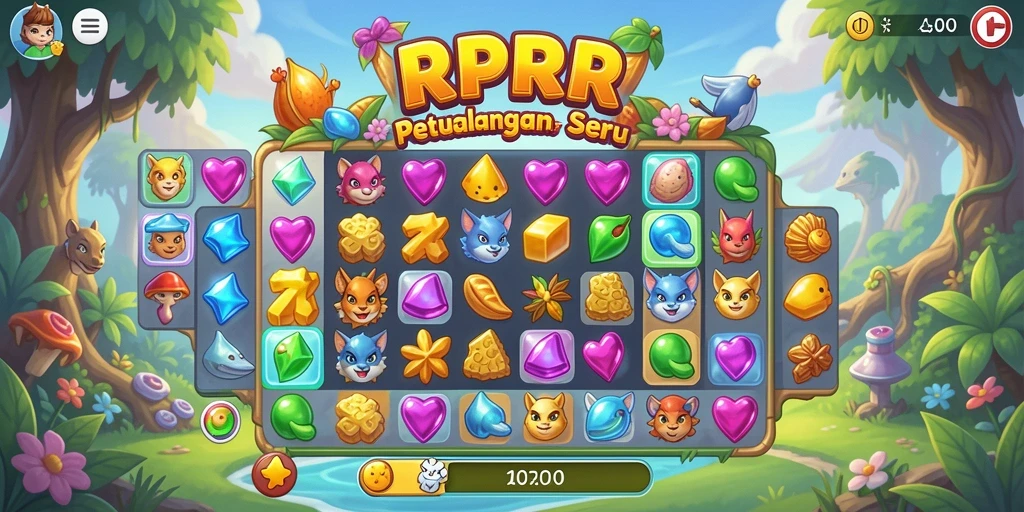 Screenshot RPRR menampilkan gameplay seru dan berwarna-warni.