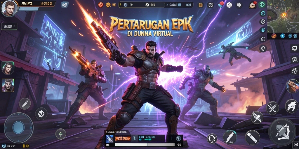 Screenshot gameplay RVIP3 menampilkan aksi pertarungan yang mendebarkan.