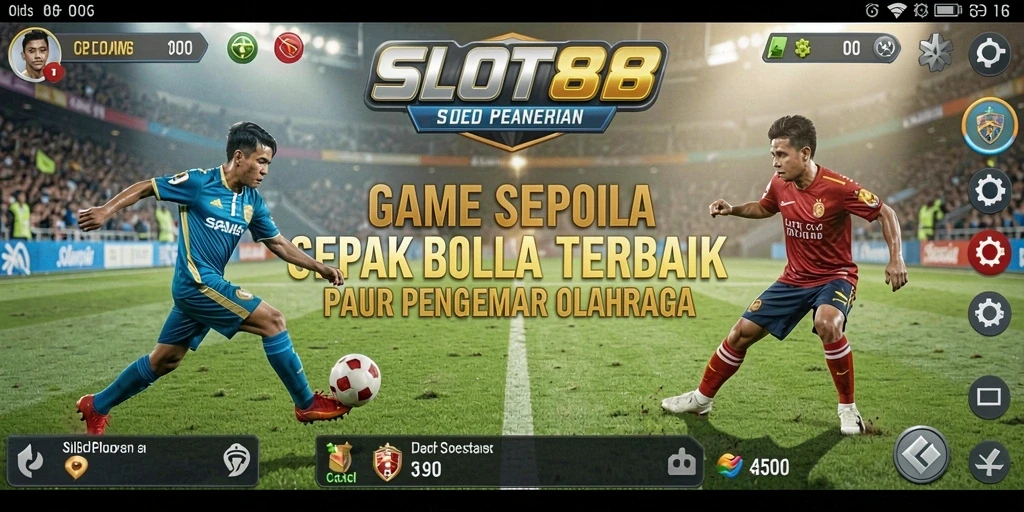 Tampilan gameplay SLOT88 yang mendebarkan dengan aksi sepak bola yang seru.